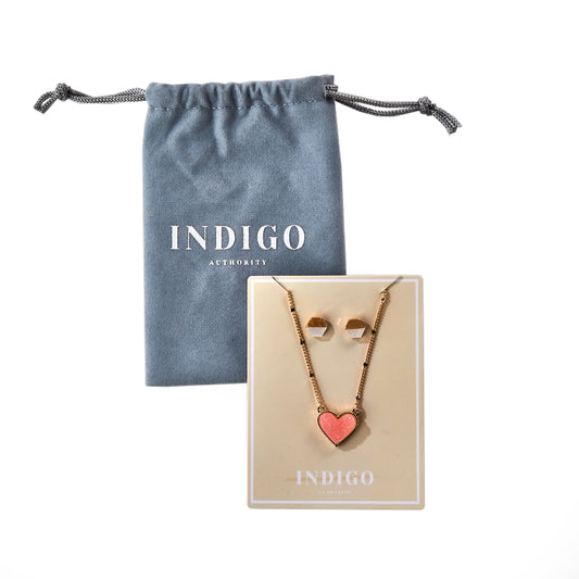 Indigo Authority Elliana Pave Heart + Earring Set